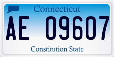CT license plate AE09607