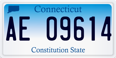 CT license plate AE09614