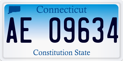 CT license plate AE09634