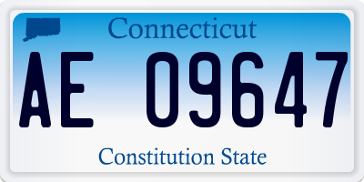 CT license plate AE09647