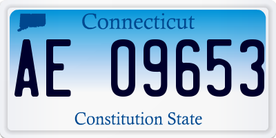 CT license plate AE09653