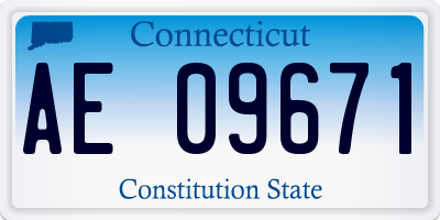 CT license plate AE09671