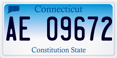 CT license plate AE09672