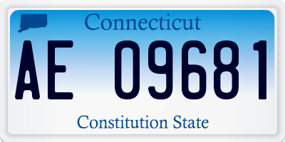 CT license plate AE09681
