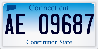 CT license plate AE09687