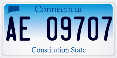 CT license plate AE09707