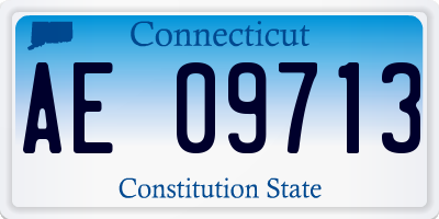 CT license plate AE09713