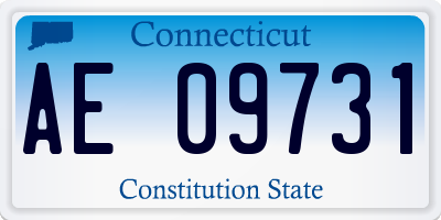 CT license plate AE09731
