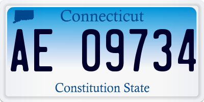 CT license plate AE09734