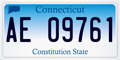 CT license plate AE09761