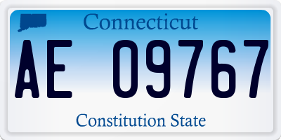 CT license plate AE09767