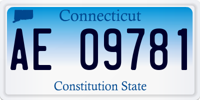 CT license plate AE09781