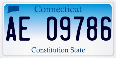 CT license plate AE09786