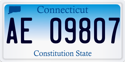 CT license plate AE09807