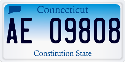 CT license plate AE09808