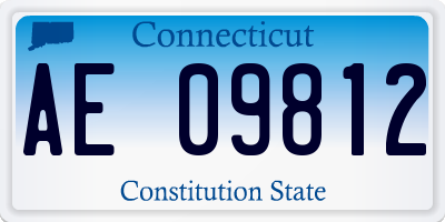CT license plate AE09812
