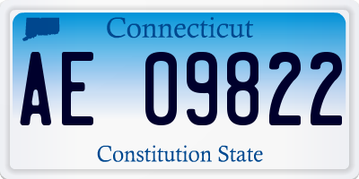 CT license plate AE09822