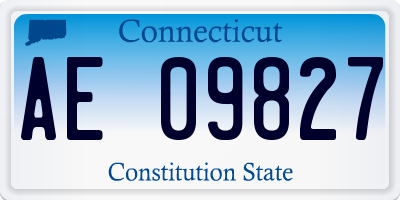CT license plate AE09827