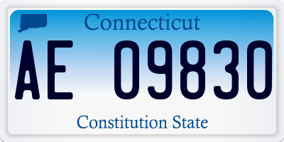 CT license plate AE09830