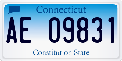 CT license plate AE09831