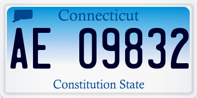 CT license plate AE09832