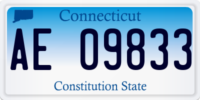 CT license plate AE09833