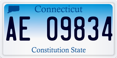 CT license plate AE09834