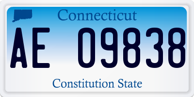 CT license plate AE09838