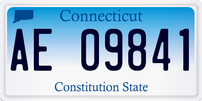 CT license plate AE09841