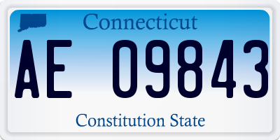 CT license plate AE09843