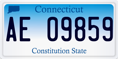 CT license plate AE09859