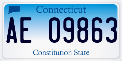 CT license plate AE09863