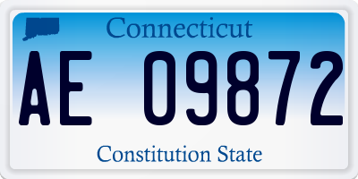 CT license plate AE09872