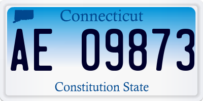 CT license plate AE09873