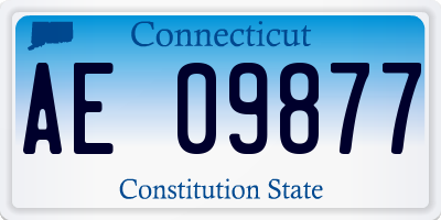 CT license plate AE09877