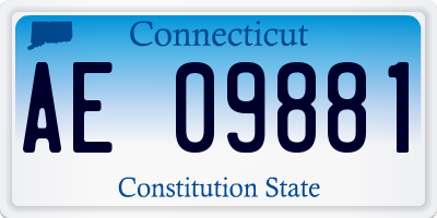 CT license plate AE09881