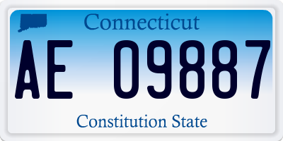 CT license plate AE09887