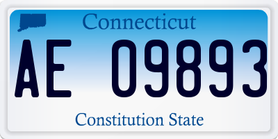 CT license plate AE09893