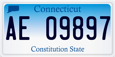 CT license plate AE09897