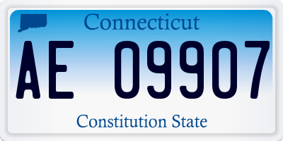 CT license plate AE09907