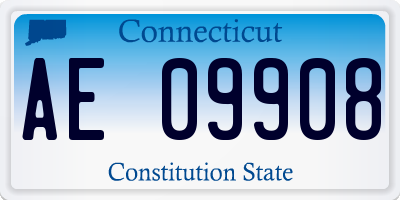 CT license plate AE09908