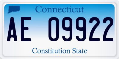 CT license plate AE09922