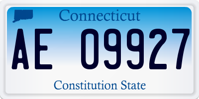 CT license plate AE09927