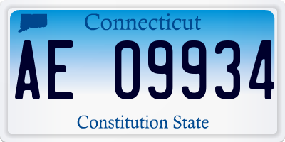 CT license plate AE09934