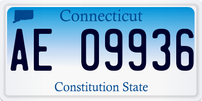 CT license plate AE09936