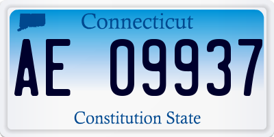 CT license plate AE09937