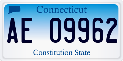 CT license plate AE09962