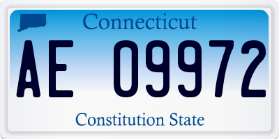 CT license plate AE09972