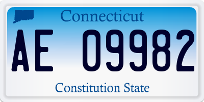 CT license plate AE09982