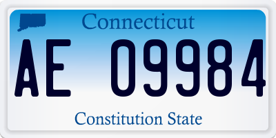 CT license plate AE09984